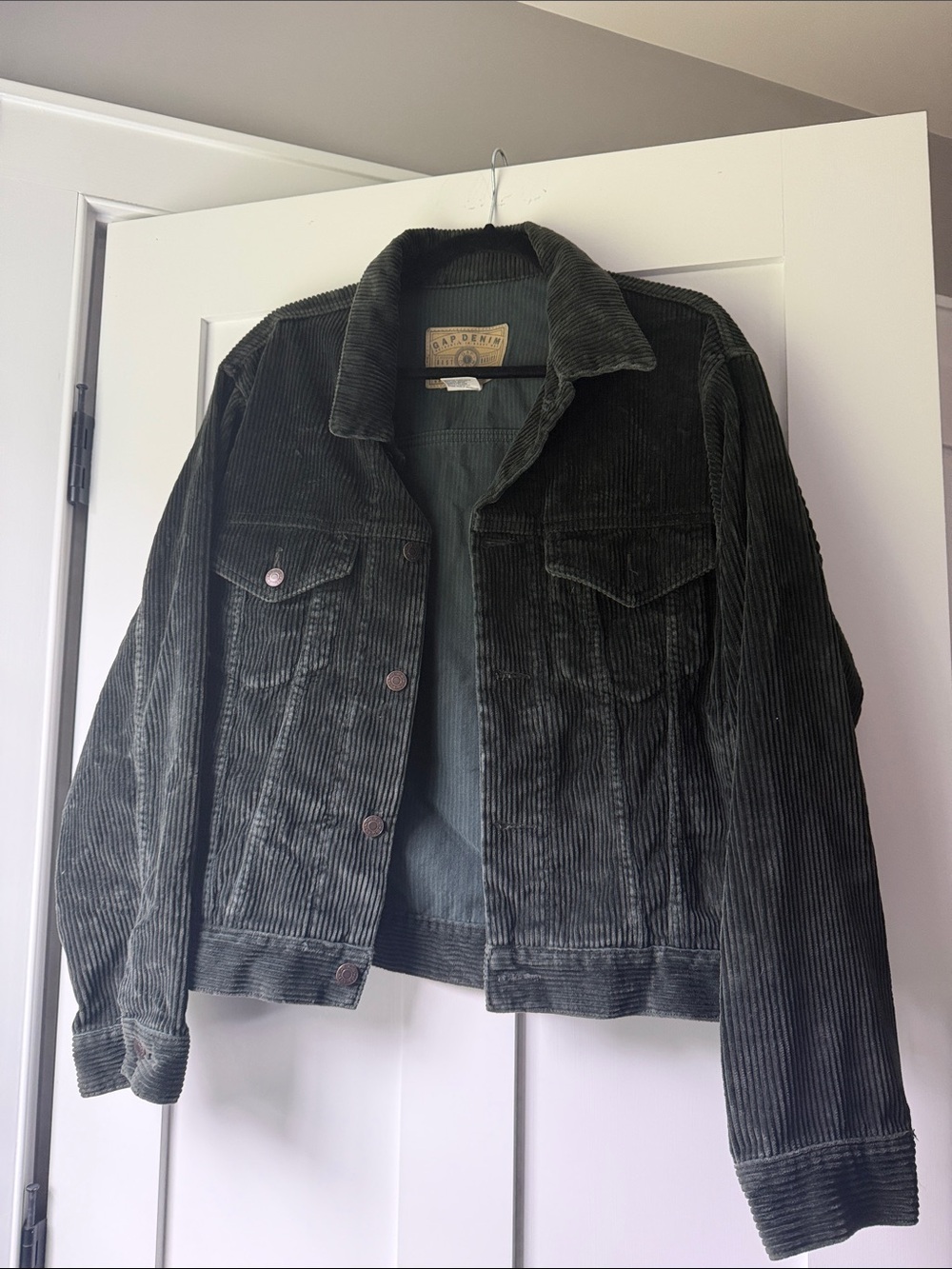 Vintage Gap Corduroy Trucker Jacket - Olive Green